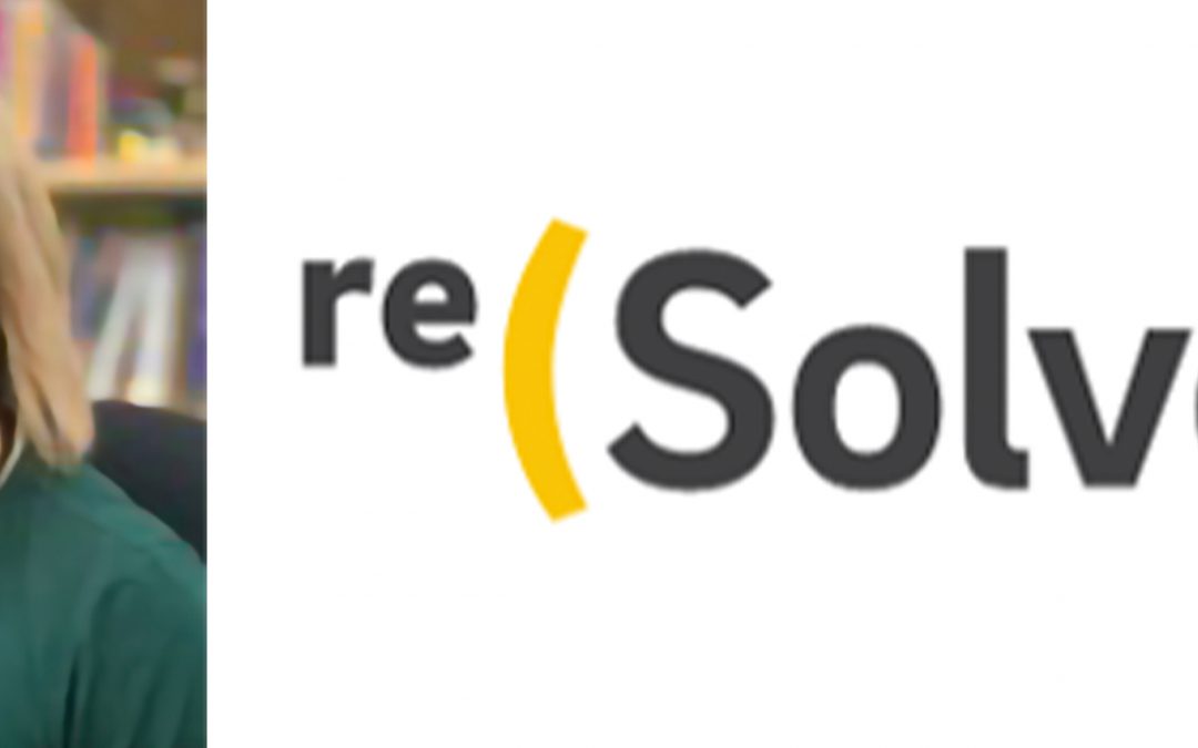 Image of Dr. Kristen Tripet on the left with the reSolve logo on the right